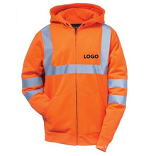 Flu Orange Hooded Sweatshirt with Reflective Tape